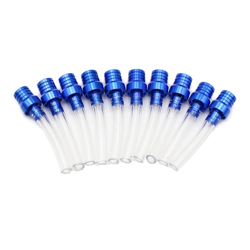 PRO BAT 10 Pack Two-way Motorcycle Fuel Tank Air Vent Gas Cap Oil Vent Breather Hose Tube Gas Tank Cap Vent for Dirt Bike Pit Bike ATV All Factory CRF XR CR All Quads All Off-road Motorcycle, Blue - Image 1